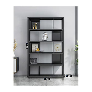 HARAY Wrought Iron Bookshelf Cabinet - Black, 80cm