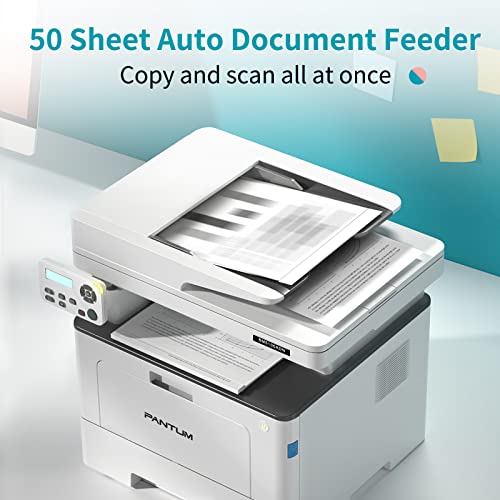 Laser Printer All in one Monochrome Multifunction Black and White Printer 40ppm,Auto Duplex,Copy＆Scan,Network and USB Only,Pantum BM5100ADN