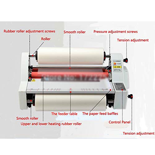 NOPTEG 13" V350 Laminator Four Rollers Hot Roll Laminating Machine Electronic Temperature Control Single,Heating Mode Sealing Width 35cm
