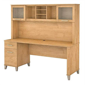 GodSend Furniture 72W Office Desk with Hutch in Maple Cross-Home Office Furniture Sets-Computer Desk-Home Office desks-Desk with Drawers-Storage Cabinet-Home Office Desk-Home Office Furniture Set