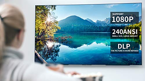 Smart Projector - Artlii Venus WiFi Bluetooth Mini Projector with Android, 240 ANSI Lumen DLP Projector with 350” Screen, Home Projector Support 1080P, 3D and ±45°4D Keystone