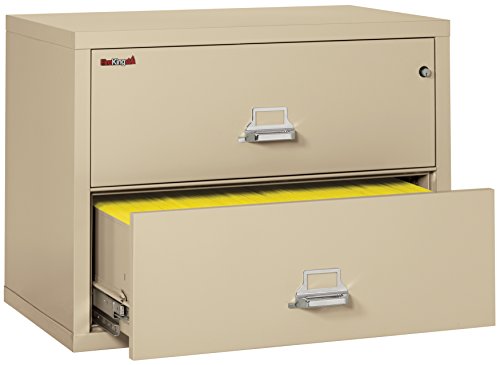 Fireproof Lateral File Cabinet, 2 Drawers, 27.75n H x 37.5in W x 22.13in D, Made in The USA