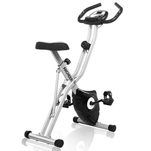 ANCHEER Folding Exercise Bike, Magnetic Indoor Cycling Bike Fitness Stationary Bike with App Connection, LCD Display and Heart Monitor - Perfect Home Exercise Device for Cardio