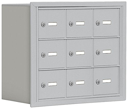 Salsbury Industries 19038-09ARK Cell Phone-3 Unit Recessed Mounted-Master Keyed Locks with 8-Inch Diameter Compartments, Aluminum