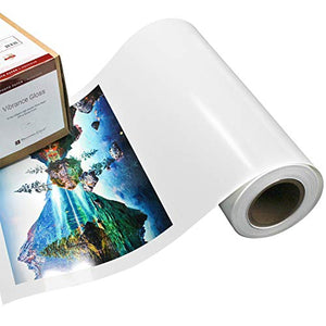 Vibrance Gloss Photo Printer Paper 10 mil 255 gsm Glossy Finish Premium Photo Paper Roll on 3inch Core 44 inches x 100 feet Works with Most Inkjet Printers Including Professional Makes and Models