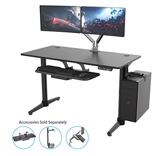[New Generation] Eureka Ergonomic Electric Standing Desk, Adjustable Height Stand Up Desk Computer Desks Dual Motor Self-Locking Protection Suitable for Home Office (Black)