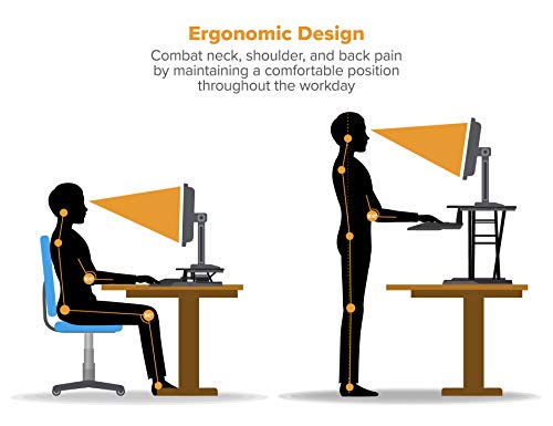 Bostitch Office Electric Sit Stand Desk Converter, Height Adjustable Workstation Riser Includes Wireless Charging Pad, Keyboard Shelf and Tablet Holder, Black (STND-3715BKX)