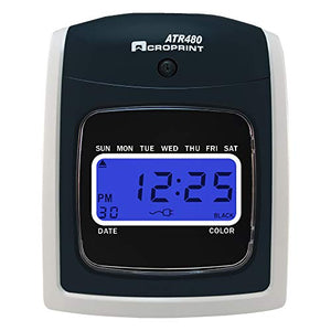 Acroprint ATR480 Automatic Totalizing Time Clock Bundle, 200 Cards, 2 Ribbons, 2 Racks, 4 Keys