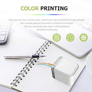 Handheld Full Color Printer, Mini Portable Wireless WiFi Printer for All Materials, Smallest Mobile Color Printer with Detachable Ink