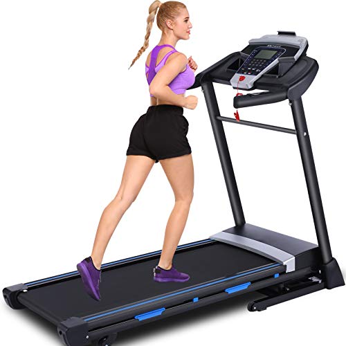 ANCHEER Treadmill for Home, Folding Treadmill with Automatic Incline, Bluetooth Speaker and LCD Display, Portable Fitness Electric Treadmill Machine for Running Walking,300 LBS Max Weight