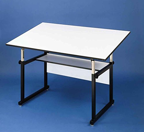 Alvin WM48 3 XB Workmaster Table, Black Base White Top 36 inches x 48 inches