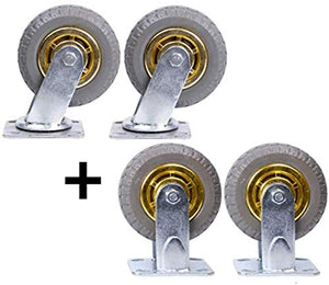 GUENZO Furniture Trolley Casters Set - 6 Inch Heavy Duty Braked Caster X 4