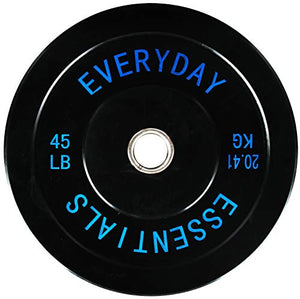 BalanceFrom Everyday Essentials Color Coded Olympic Bumper Plate Weight Plate with Steel Hub