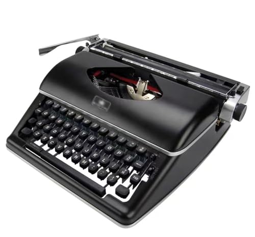 Quepiem Retro Mechanical English Typewriter, Traditional Portable Manual Typewriter (Black)