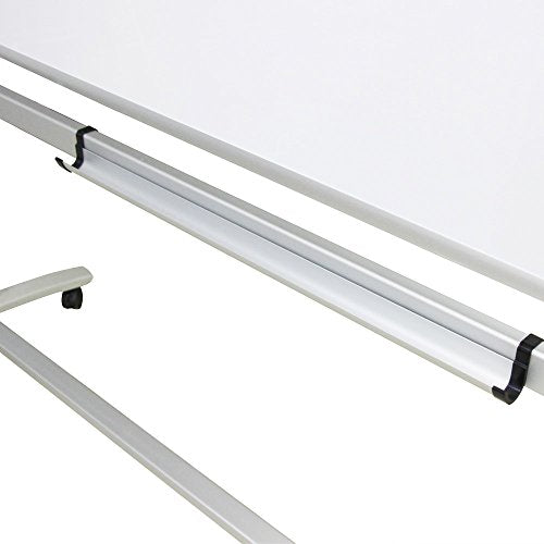 VIZ-PRO Double-Sided Magnetic Mobile Whiteboard, 72 x 48 Inches, Steel Stand