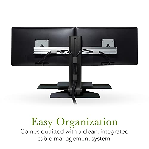 Uprite Ergo Sit2Stand Standing Desk Converter – Dual Monitor Mount - Black/Black