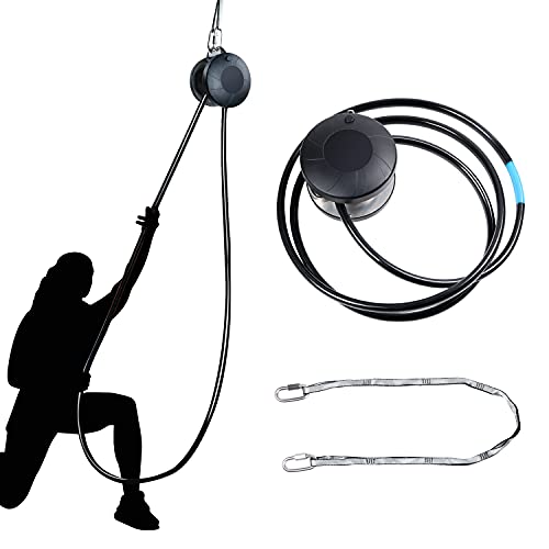 HUCOVIN Hanging Pulley Rope Puller, Resistance Trainer, Fitness Rope Trainer, Resistance Adjustable Rope Climbing Machine for Home and Gym