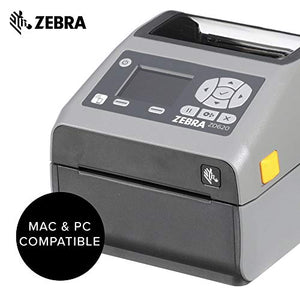 Zebra ZD620d Direct Thermal Desktop Printer with LCD Screen 203 dpi Print Width 4 in Ethernet Serial USB ZD62142-D01F00EZ