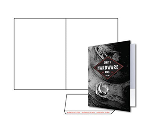 Print-Ready Presentation Folder Kit with Right Pocket (9" x 12" Folded), 1-UP on 12" x 18" White 12pt C1S Tango Cover Paper - 250 Sheets