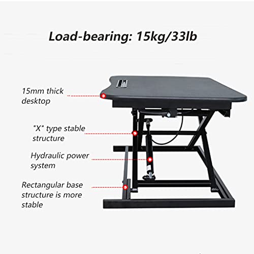 Height Adjustable Standing Desk Converter 31.4inch Sit to Stand Up Desk Riser Home Office Desk Workstation with Keyboard Tray (Color : White)