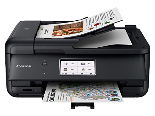 Canon TR8620 All-In-One Printer For Home Office | Copier |Scanner| Fax |Auto Document Feeder | Photo and Document Printing | Airprint (R) and Android Printing, Black (Renewed)