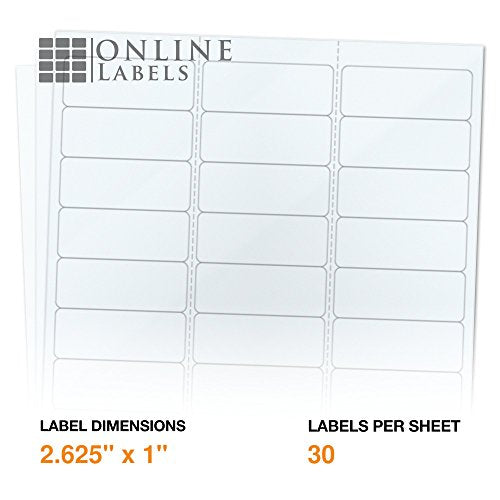 Waterproof Clear Gloss Address Labels - 2.625 x 1 - Pack of 30,000 Labels, 1,000 Sheets - Laser Printer - Online Labels