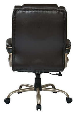 Office Star Executive Big Man's Chair with Eco Leather Seat and Back, Espresso
