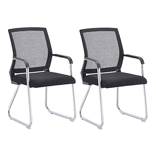Mesh Back Upholstered Fabric Seat Ergonomic Chair Set - Set of 6 Chairs