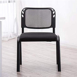 None Heavy Duty Steel Framed Mesh Upholstered Stackable Meeting Chairs - Black