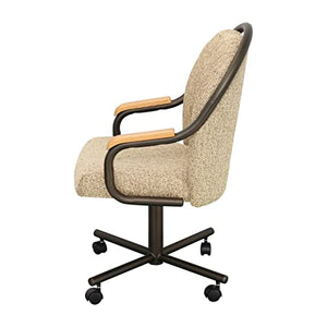 Caster Chair Company Swivel Tilt Caster Arm Chair in Wheat Tweed Fabric