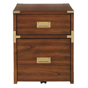 OSP Home Furnishings Wellington 2-Drawer File Cabinet, Toasted Wheat