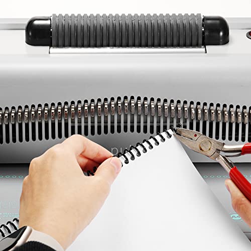 OFFNOVA Im·Pulse Spiral Coil Binding Machine, Manual Round Hole Punch Binder with Electric Coil Inserter, Adjustable Side Margin, Including 100 x 5/16" Coils
