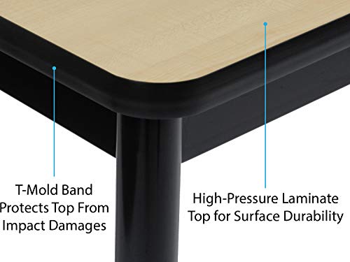 Correll 36" High Standing/Stool Height Utility Table, 36" High x 72" Fusion Maple Top, Black Frame - LT3672-16
