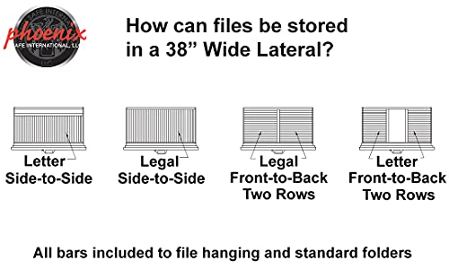 PHOENIX SAFE INTERNATIONAL LLC Fireproof 3-Drawer Lateral File Cabinet 38" Black - LAT3W38B