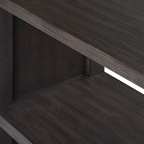 Simpli Home AXCMTG-09 Montgomery Solid Acacia Wood 66 inch x 36 inch Modern Industrial Bookcase in Distressed Dark Brown