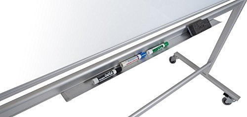 Luxor Double-Sided Mobile Magnetic Glass Marker Board (60"W x 40"H)