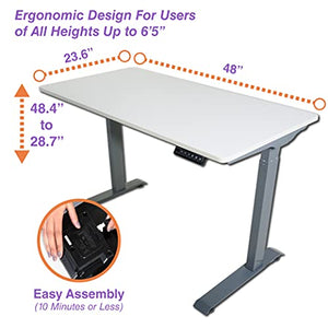 Victor DC830W 36x23.6 (3ft) Electric Sit-Stand Height Adjustable Compact Workstation, Quiet Motorized Standing Desk with Four Memory Function, Fast and Easy Assembly, Perfect for Home or Office, White