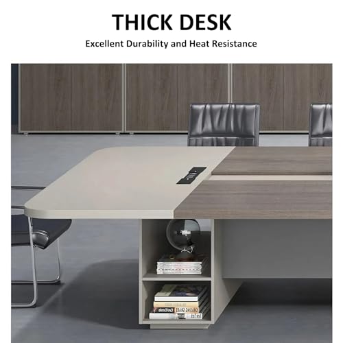 KAGUYASU Contemporary Large Conference Table Set: Office Desk and Chair Combo for Meeting Rooms (D236.22*W59.06*H29.53 inches Table + 22 Chairs)