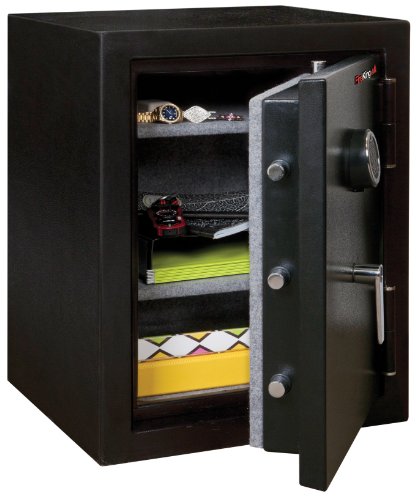 FireKing - KF2418-HBLE Half Hour Fireproof Safe with 2 Carpeted Shelves, 27-4/5" x 21-3/5" x 19", Black (FIRKF2418HBLE)