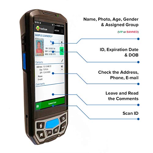 IDWare 9000 Passport ID Scanner – Complete Mobile Scanning Solution with VeriScan Mobile for Age Verification & Visitor Management – Free Charging Cradle, Extra Battery & Carrying Case
