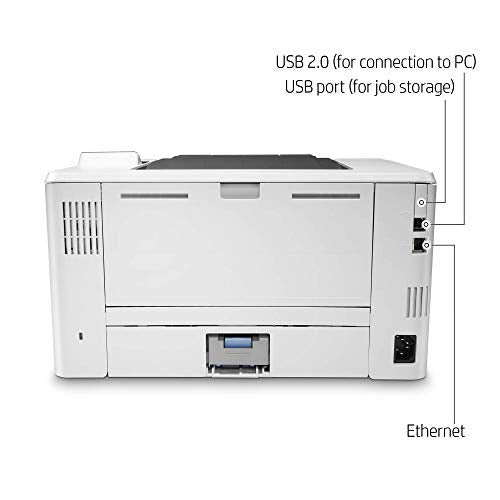 HP Laserjet Pro M404dn Monochrome Black-and-White Laser Printer, Auto-Duplex, Auto-On/Auto-Off Technology, 40 ppm, 250-Sheet, Built-in Ethernet, JAWFOAL Printer Cable