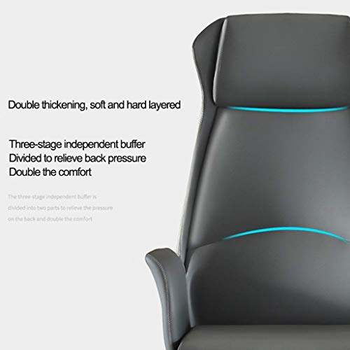 Office Desk Chair Boss Chair Leather Seat, Lift Swivel Business Study Chair