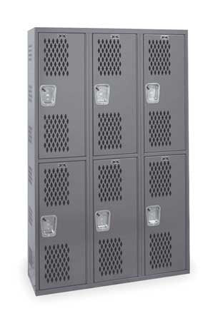 Hallowell Welded 2 Tier 3 Wide Ventilated Locker 72"H x 54"W x 18"D