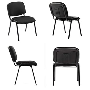 HNY Black Stackable Mesh Reception Chairs Set of 10