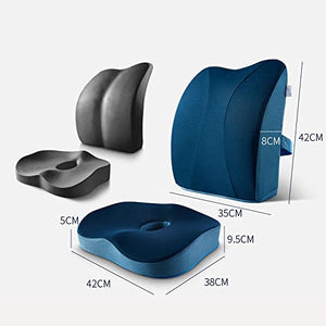 XARONF Memory Foam Seat Cushion & Back/Lumbar Support Pillow for Pain Relief