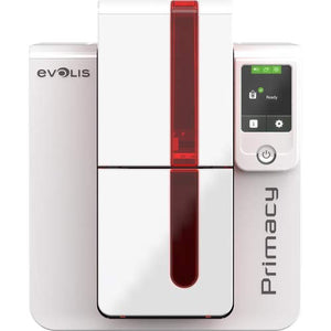 Evolis, Primacy Dual Sided Printer With Lcd Screen, Red Trim