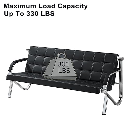Yudannce Guest Reception Chair - Fixed PU Leather Armrest Lobby Chair