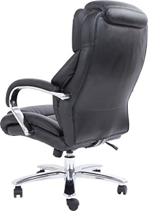 Comfort Products Admiral III Big & Tall Executive Leather Chair, Black