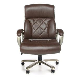 OFM Avenger Series Big and Tall Leather Executive Chair - Brown Leather Computer Chair with Arms (812-LX)