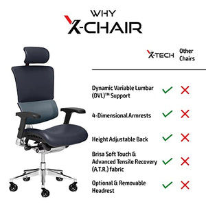 X-Chair X-Tech Executive Chair - Cooling Gel M-Foam Seat, Lower Back Support